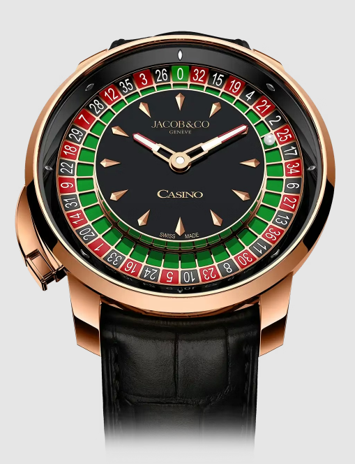 Jacob & Co casino tourbillon ROSE GOLD WITH GREEN ROULETTE RING replica watch CA100.40.AA.AD.A